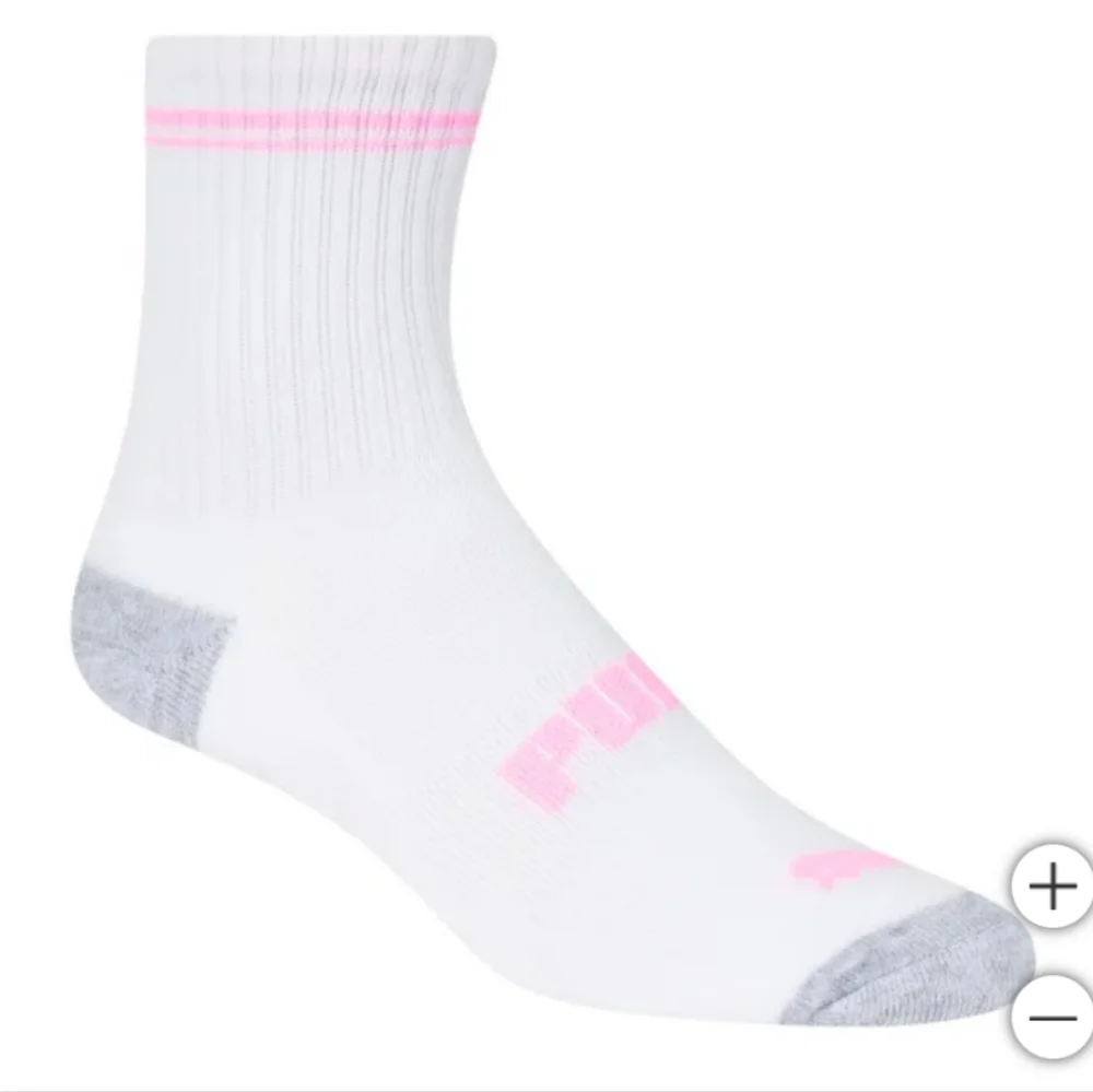new!!! PUMA Kids' Boys Girls Low Crew Socks, 20-pair Pink Color Size Medium NWT!